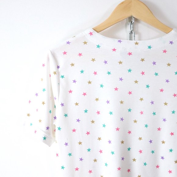 ❌SOLD❌vintage 80s 90s confetti stars soft knit tee - Picture 5 of 6